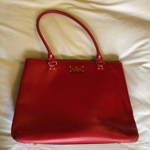 Red Kate Spade large tote